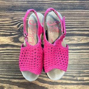 JELLYPOP HOT PINK GIRLS WEDGES